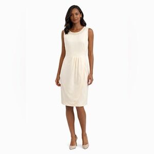 Elegant Cream Sleeveless Dress